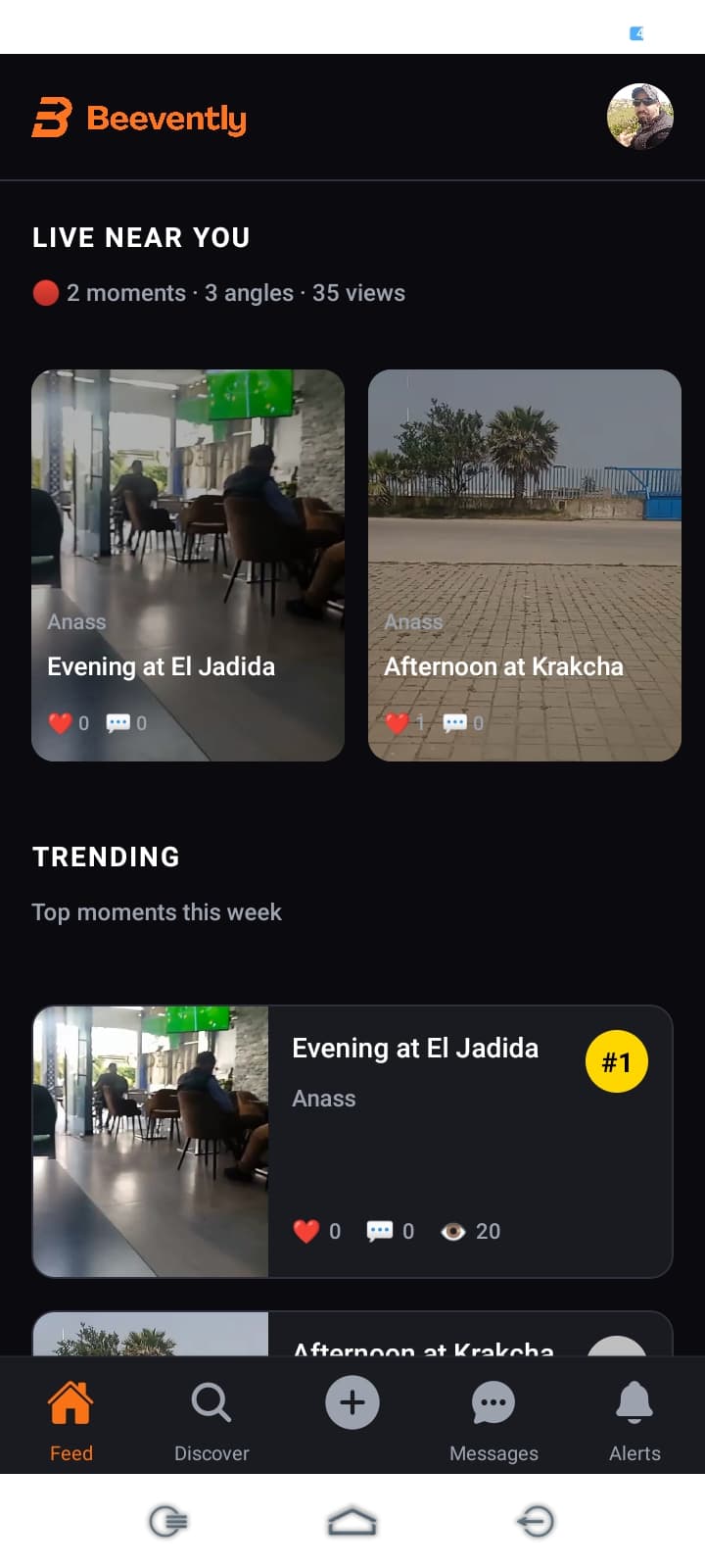 Beevently live feed